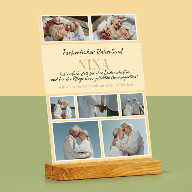 Fotocollage: Farbenfroher Ruhestand - Druck Auf Acrylglas