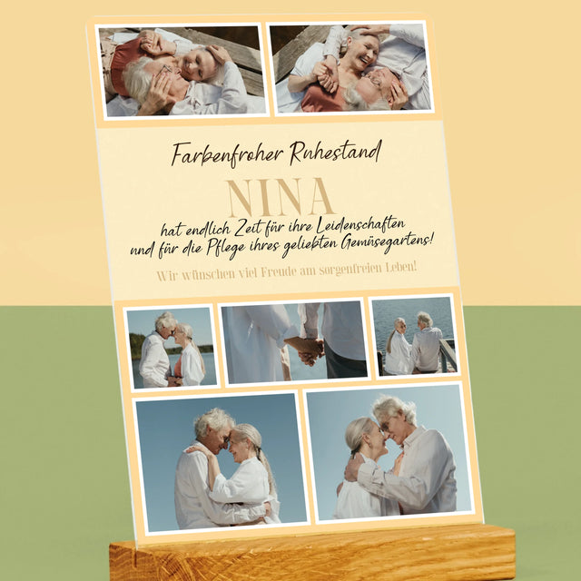 Fotocollage: Farbenfroher Ruhestand - Druck Auf Acrylglas