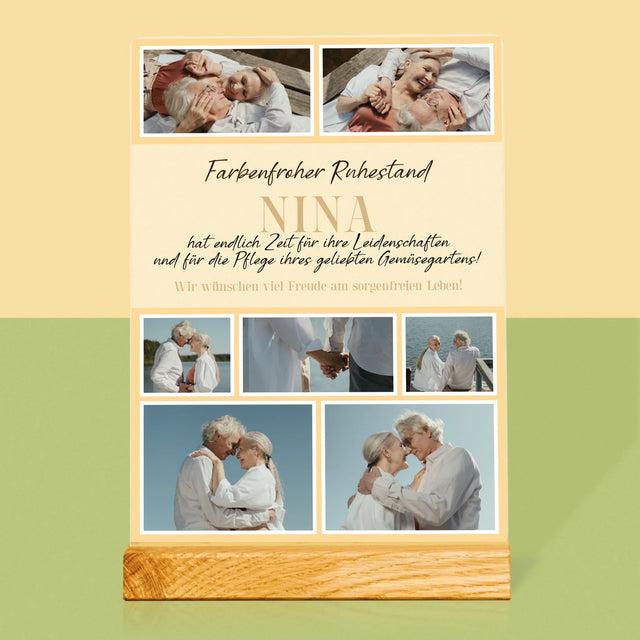 Fotocollage: Farbenfroher Ruhestand - Druck Auf Acrylglas