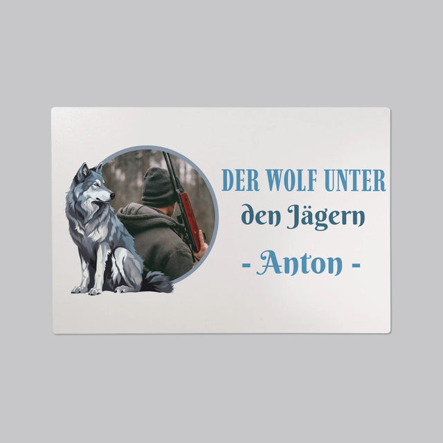 Foto Und Unterschrift: Der Wolf Unter Den Jägern - Schreibtischunterlage
