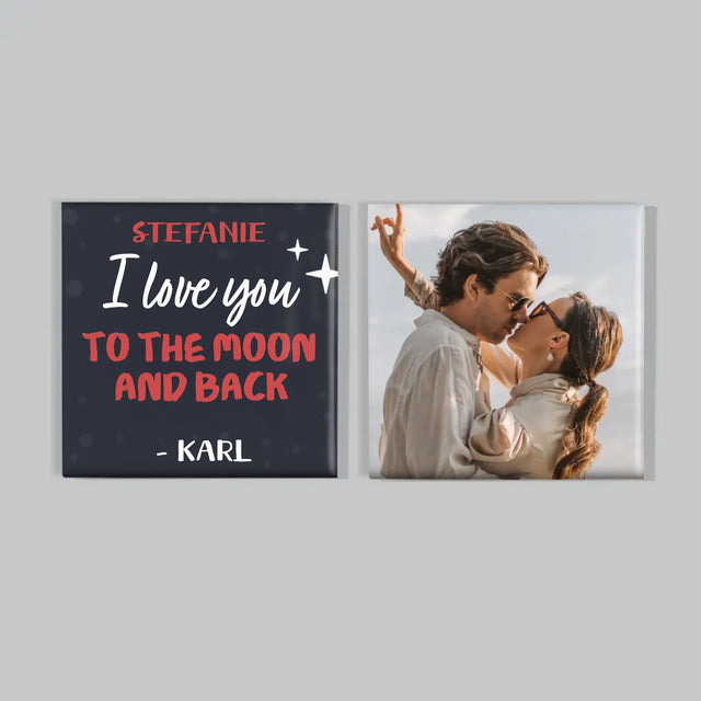 Fotocollage: To The Moon And Back - Magneten-Set