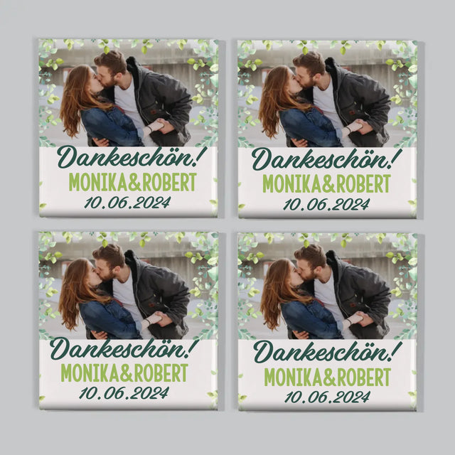 Foto Und Unterschrift: Hochzeit Blätter - Magneten-Set