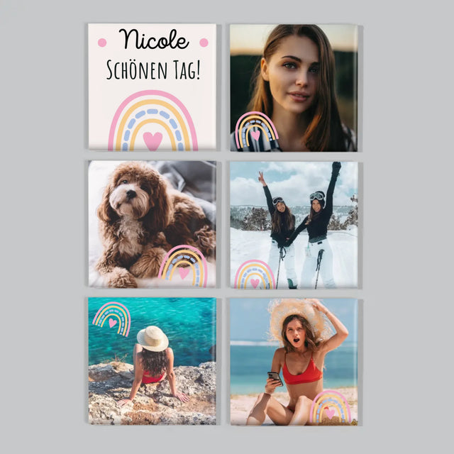 Fotocollage: Schönen Tag! - Magneten-Set