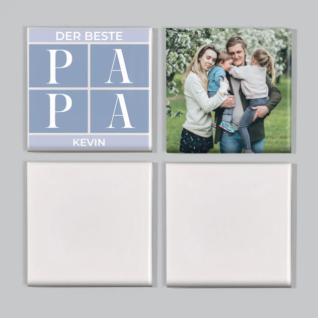 Fotocollage: Bester Papa Collage - Magneten-Set