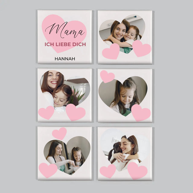 Fotocollage: Mama, Ich Liebe Dich - Magneten-Set