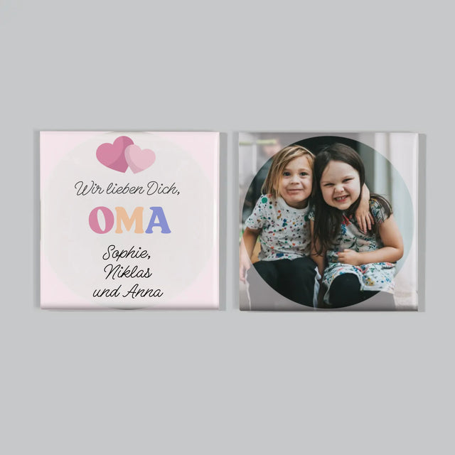Fotocollage: Wir Lieben Dich, Oma - Magneten-Set
