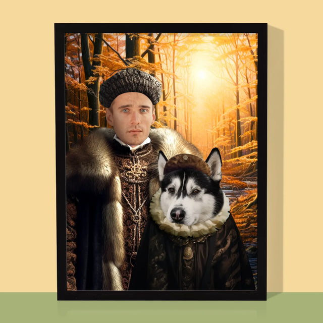 Königsporträt: Adel Auf Der Jagd - Druck Mit Rahmen 30X40