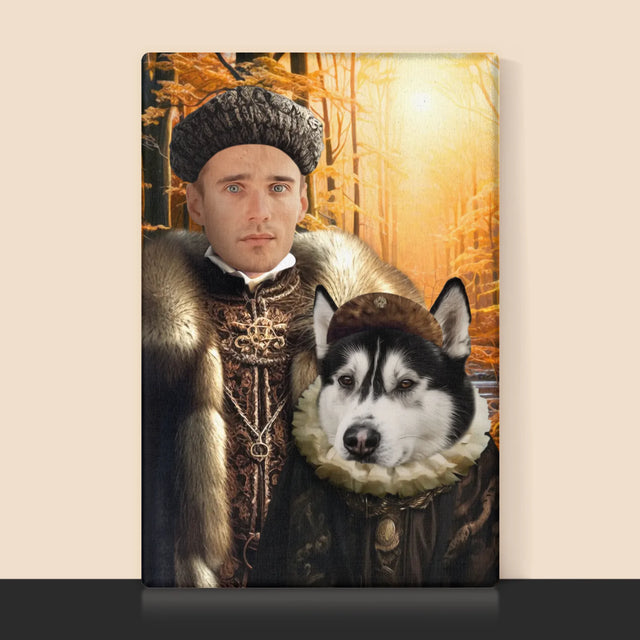 Königsporträt: Adel Auf Der Jagd - Druck Mit Rahmen 30X40