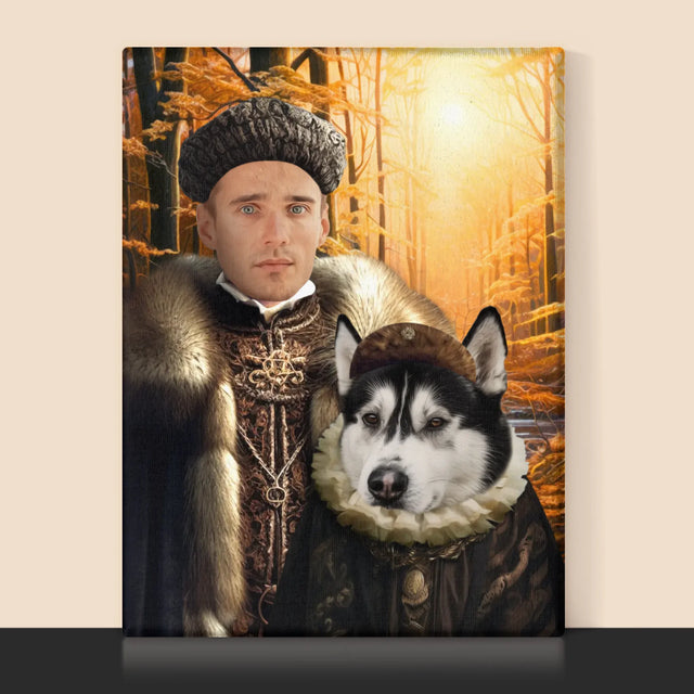 Königsporträt: Adel Auf Der Jagd - Druck Mit Rahmen 30X40