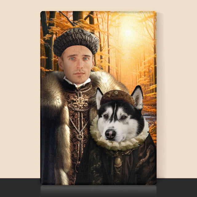 Königsporträt: Adel Auf Der Jagd - Druck Mit Rahmen 30X40