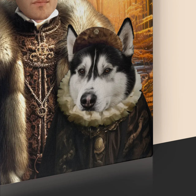 Königsporträt: Adel Auf Der Jagd - Druck Mit Rahmen 30X40