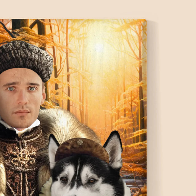 Königsporträt: Adel Auf Der Jagd - Druck Mit Rahmen 30X40