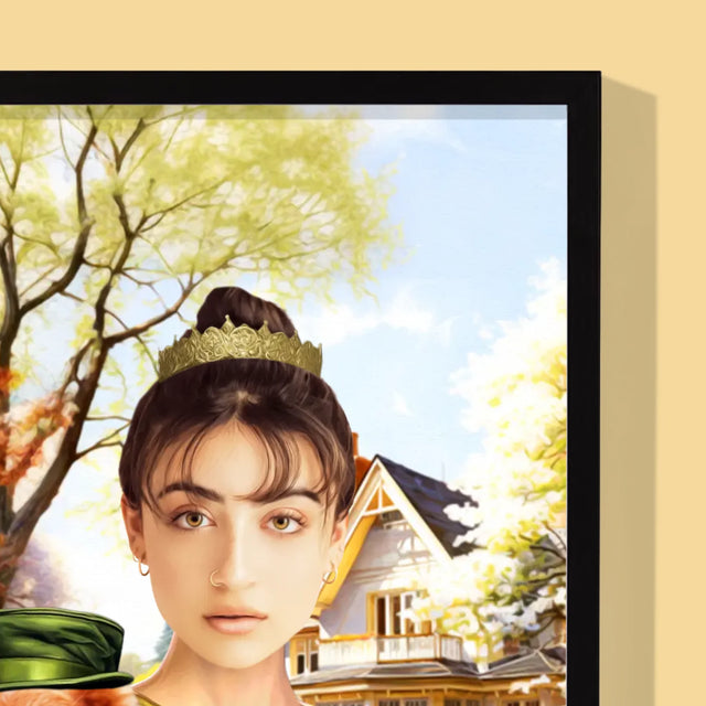 Königsporträt: Dame Auf Einem Spaziergang - Druck Mit Rahmen 30X40