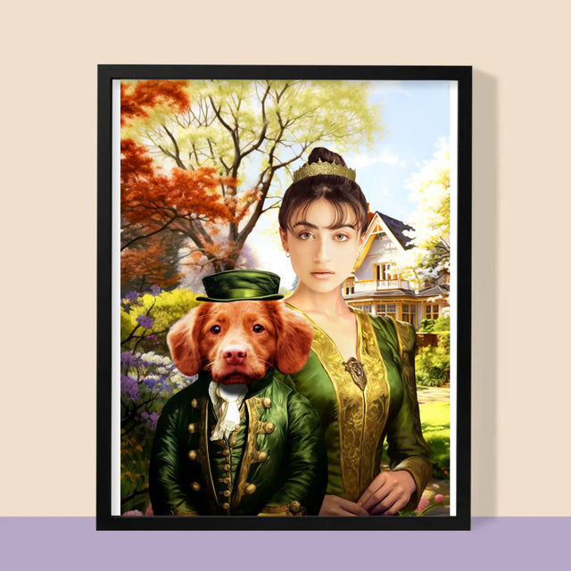 Königsporträt: Dame Auf Einem Spaziergang - Druck Mit Rahmen 30X40