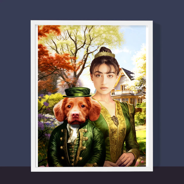 Königsporträt: Dame Auf Einem Spaziergang - Druck Mit Rahmen 30X40