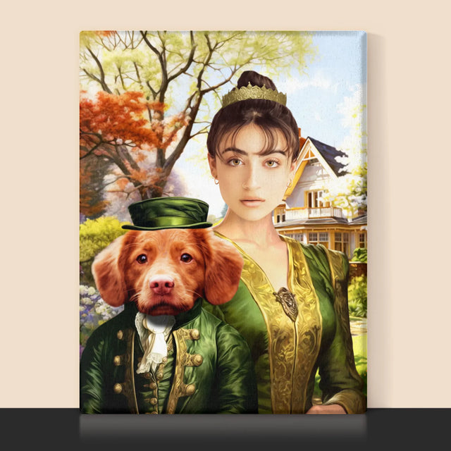 Königsporträt: Dame Auf Einem Spaziergang - Druck Mit Rahmen 30X40