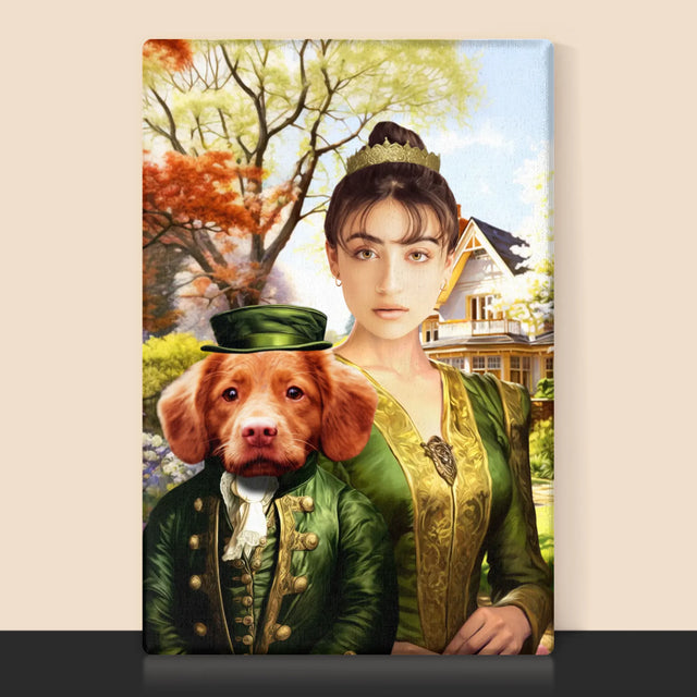 Königsporträt: Dame Auf Einem Spaziergang - Druck Mit Rahmen 30X40