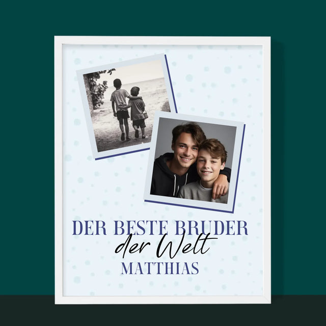 Fotocollage: Bester Bruder Der Welt - Druck Mit Rahmen 30X40