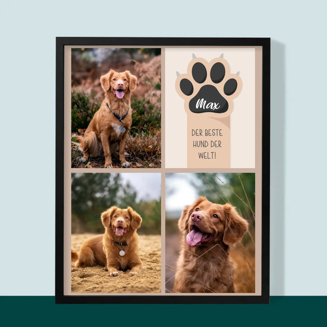 Fotocollage: Bester Hund - Druck Mit Rahmen 30X40