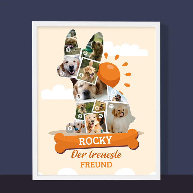 Form-Collage: Hund - Druck Mit Rahmen 30X40