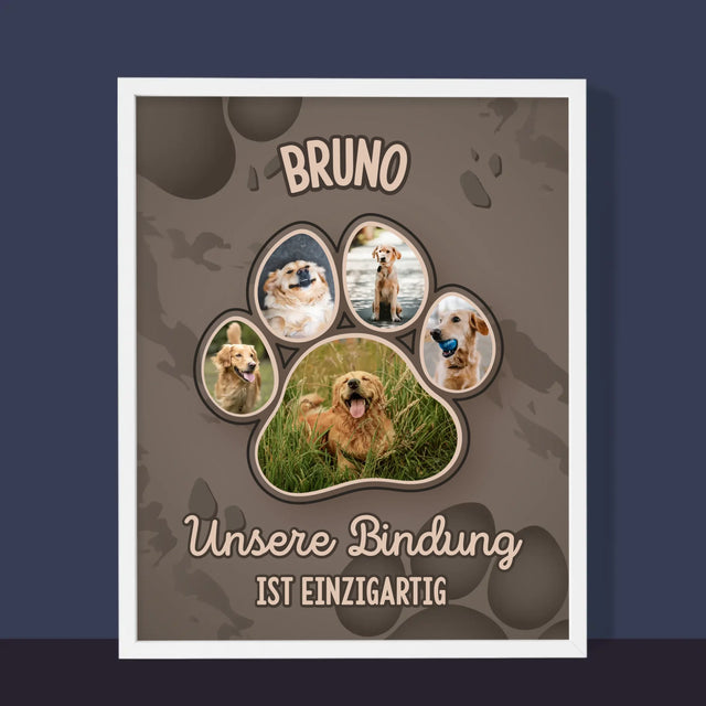 Form-Collage: Pfotenabdruck - Druck Mit Rahmen 30X40