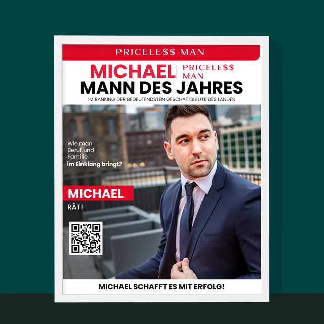 Magazin-Cover: Priceless Man - Druck Mit Rahmen 30X40