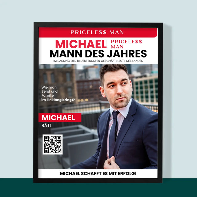 Magazin-Cover: Priceless Man - Druck Mit Rahmen 30X40