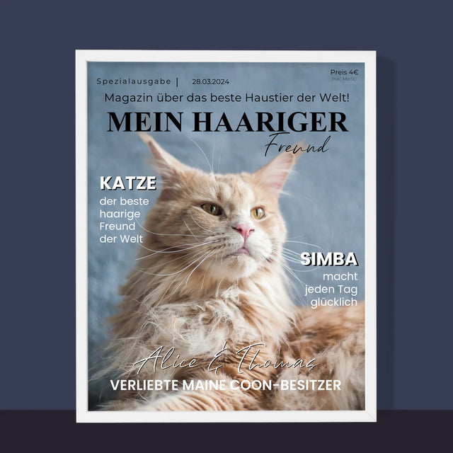 Magazin-Cover: Haariger Freund - Druck Mit Rahmen 30X40