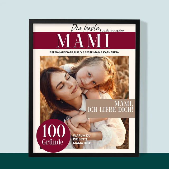 Magazin-Cover: Beste Mami - Druck Mit Rahmen 30X40