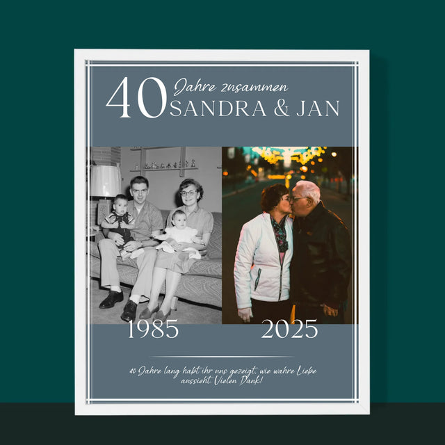 Unsere Geschichte: Jahre Zusammen - Druck Mit Rahmen 30X40