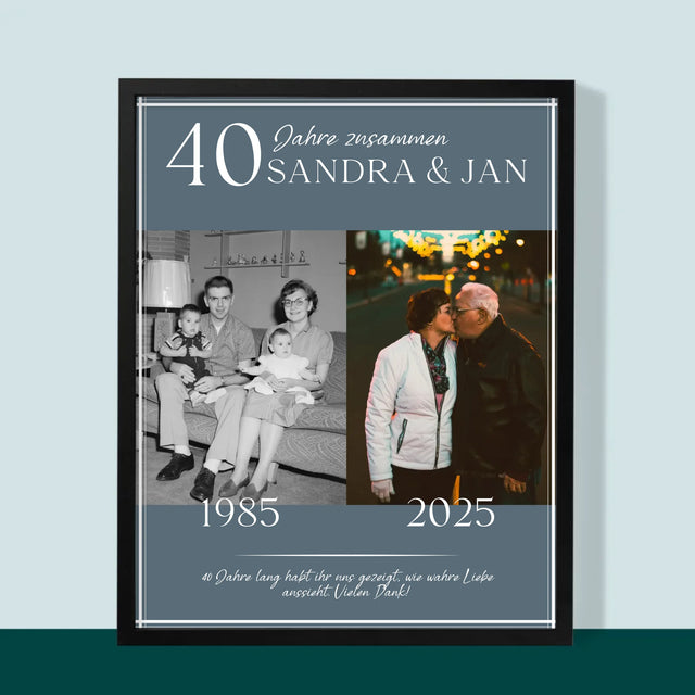 Unsere Geschichte: Jahre Zusammen - Druck Mit Rahmen 30X40