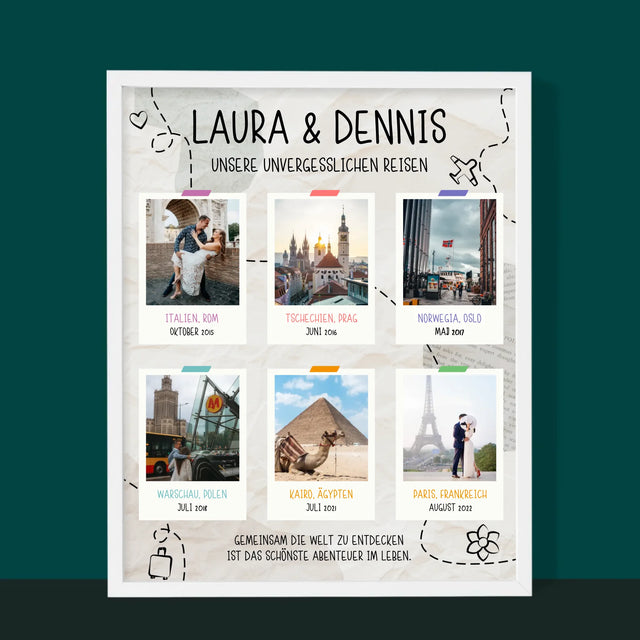 Unsere Geschichte: Unsere Unvergesslichen Reisen - Druck Mit Rahmen 30X40