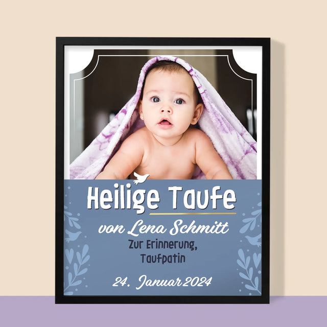 Foto Und Unterschrift: Heilige Taufe - Druck Mit Rahmen 30X40
