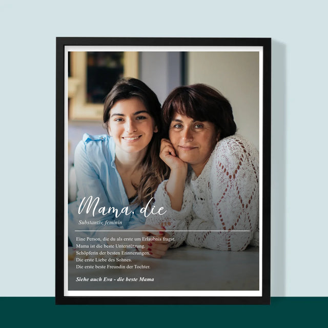 Foto Und Unterschrift: Mama Definition - Druck Mit Rahmen 30X40