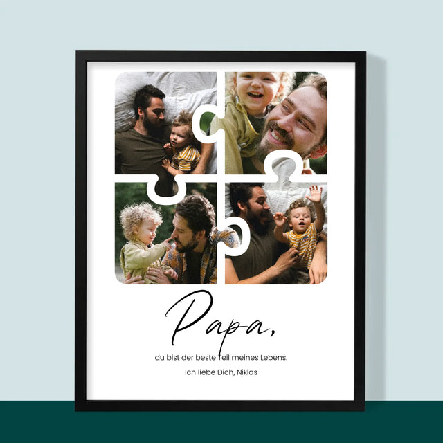 Fotocollage: Puzzle Fotos Für Papa - Druck Mit Rahmen 30X40