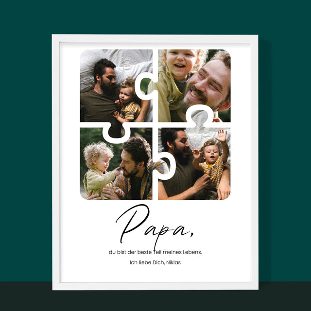 Fotocollage: Puzzle Fotos Für Papa - Druck Mit Rahmen 30X40