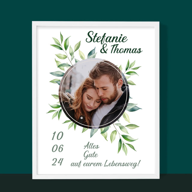 Foto Und Unterschrift: Hochzeitsblätter - Druck Mit Rahmen 30X40