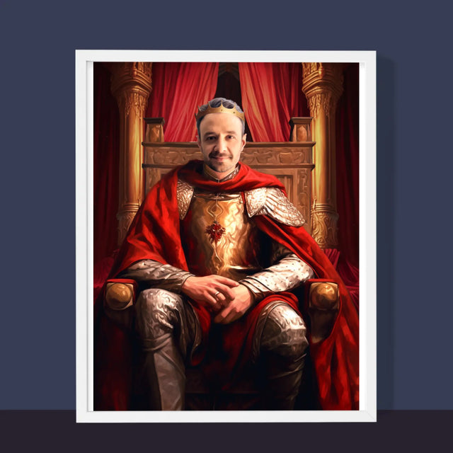 Königsporträt: König Im Thronsaal - Druck Mit Rahmen 30X40