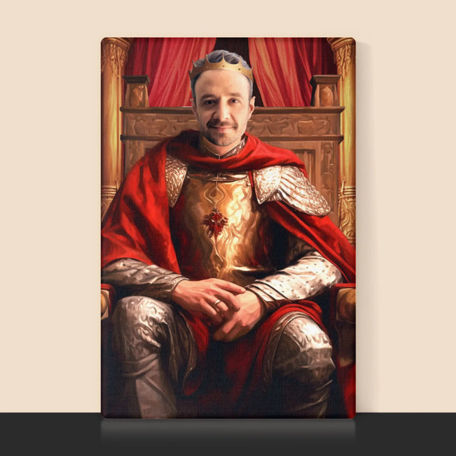 Königsporträt: König Im Thronsaal - Druck Mit Rahmen 30X40