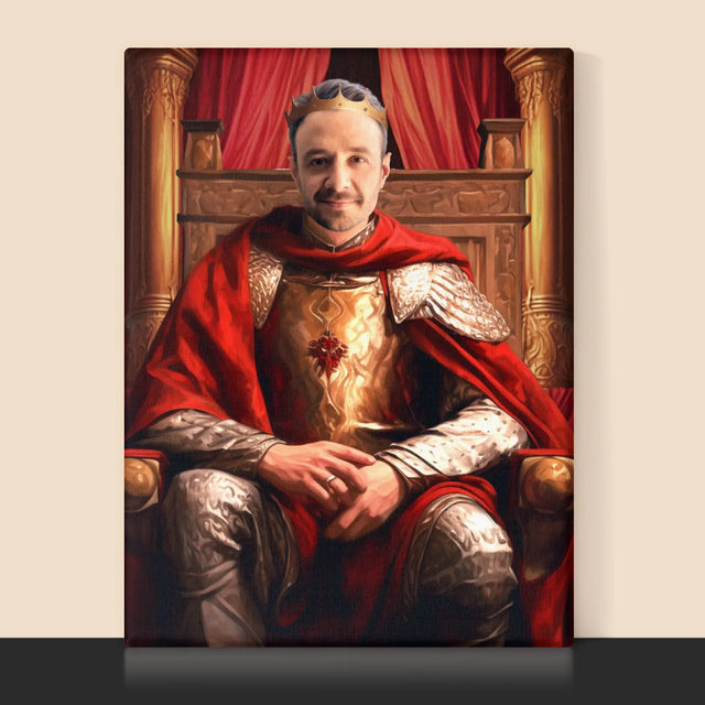 Königsporträt: König Im Thronsaal - Druck Mit Rahmen 30X40