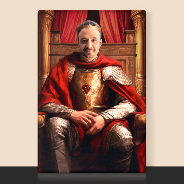 Königsporträt: König Im Thronsaal - Druck Mit Rahmen 30X40