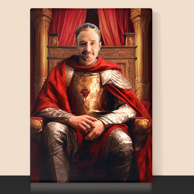 Königsporträt: König Im Thronsaal - Druck Mit Rahmen 30X40