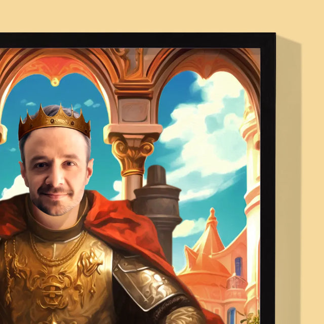 Königsporträt: König Auf Dem Thron - Druck Mit Rahmen 30X40