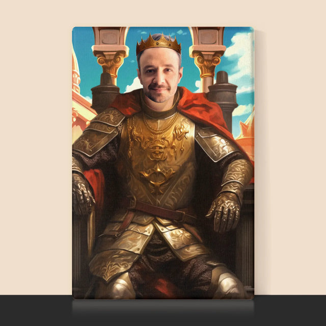 Königsporträt: König Auf Dem Thron - Druck Mit Rahmen 30X40