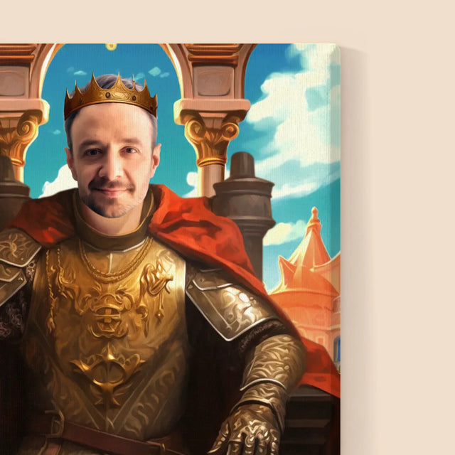 Königsporträt: König Auf Dem Thron - Druck Mit Rahmen 30X40