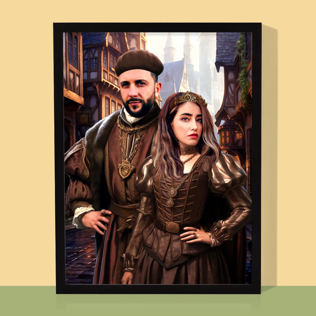 Königsporträt: Adelspaar - Druck Mit Rahmen 30X40