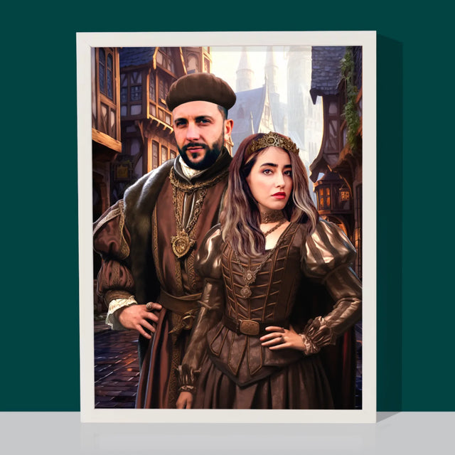 Königsporträt: Adelspaar - Druck Mit Rahmen 30X40