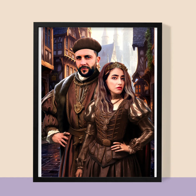 Königsporträt: Adelspaar - Druck Mit Rahmen 30X40