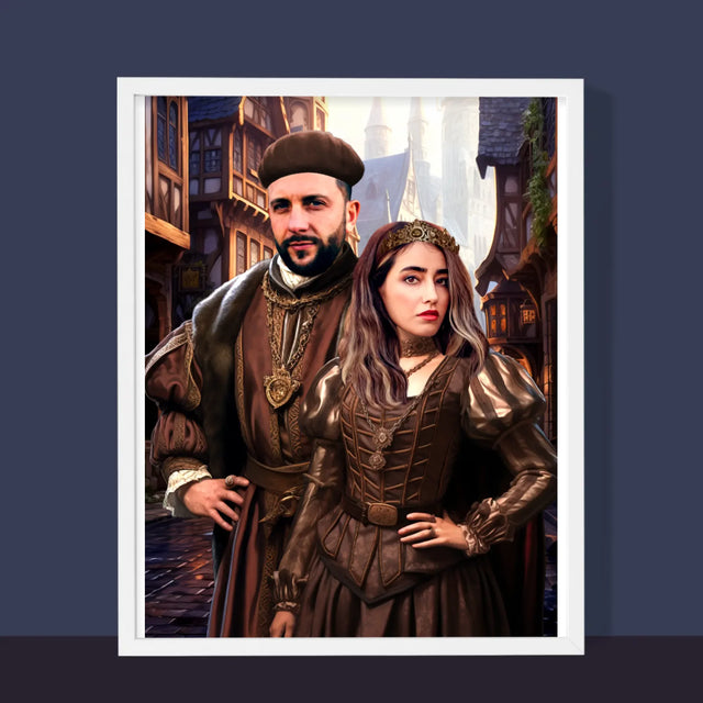 Königsporträt: Adelspaar - Druck Mit Rahmen 30X40