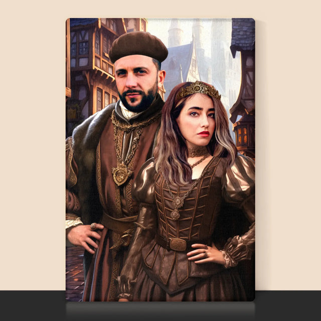 Königsporträt: Adelspaar - Druck Mit Rahmen 30X40